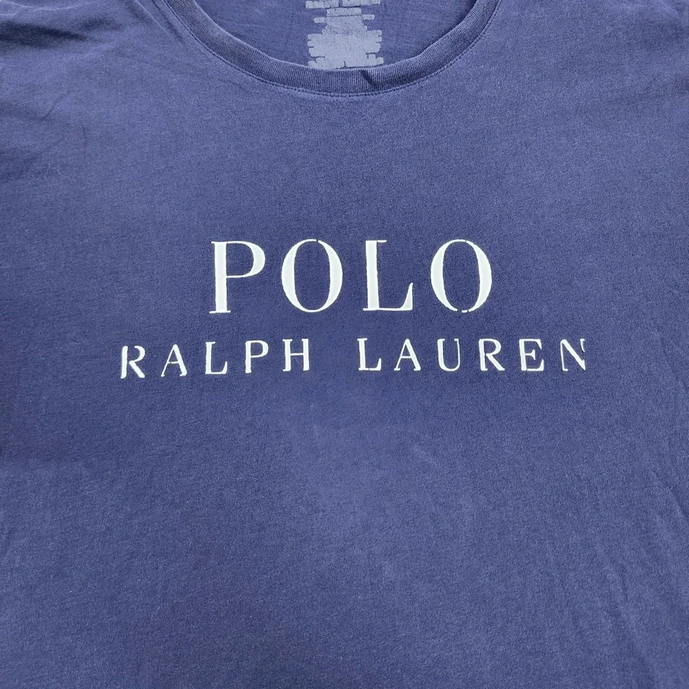 Polo Ralph Lauren Mens Navy Blue Logo Graphic Crewneck Cotton T-Shirt XL